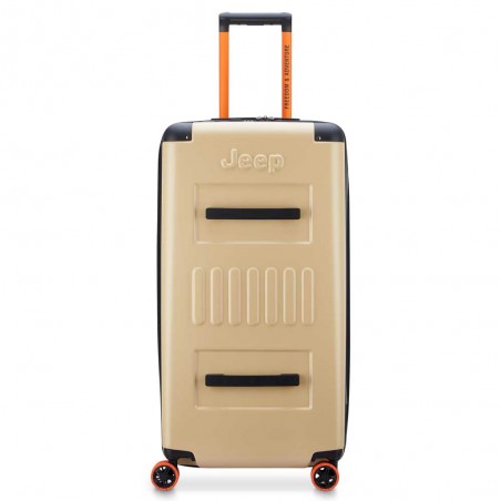 JEEP | Valise trunk XL extensible JH002B sable chaud | Bagage style malle grande taille robuste style baroudeur