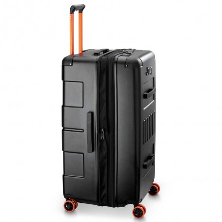 JEEP | Valise trunk XL extensible JH002B noir | Bagage style malle grande taille robuste style baroudeur