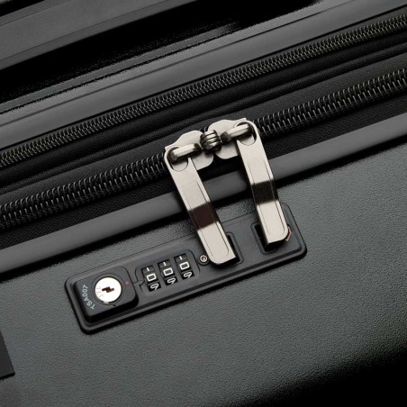 JEEP | Valise trunk XL extensible JH002B noir | Bagage style malle grande taille robuste style baroudeur