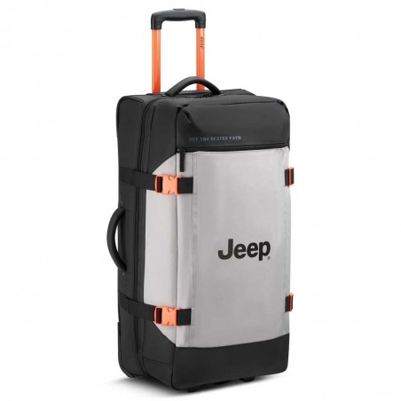 JEEP | Sac de voyage trolley L JS007C bruine grise | Valise à roulettes style baroudeur