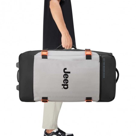 JEEP | Sac de voyage trolley L JS007C bruine grise | Valise à roulettes style baroudeur