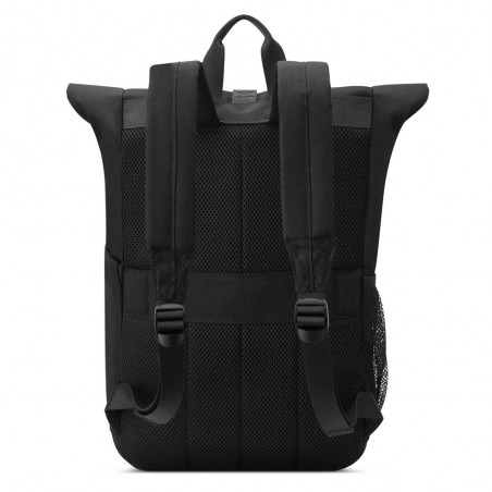 JEEP | Sac à dos roll top JS016D noir l Sac ordinateur enroulé clipsé poche PC 14 pouces style baroudeur