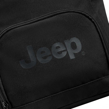 JEEP | Sac à dos roll top JS016D noir l Sac ordinateur enroulé clipsé poche PC 14 pouces style baroudeur