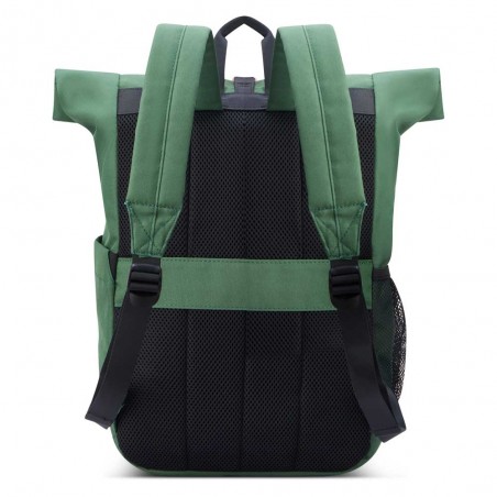 JEEP | Sac à dos roll top JS016D vert l Sac ordinateur enroulé clipsé poche PC 14 pouces style baroudeur