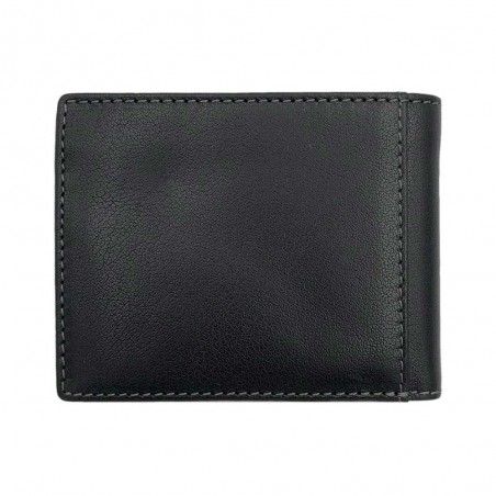 Serge Blanco | Portefeuille en cuir homme "Marfa" noir | Porte-cartes et monnaie format italien