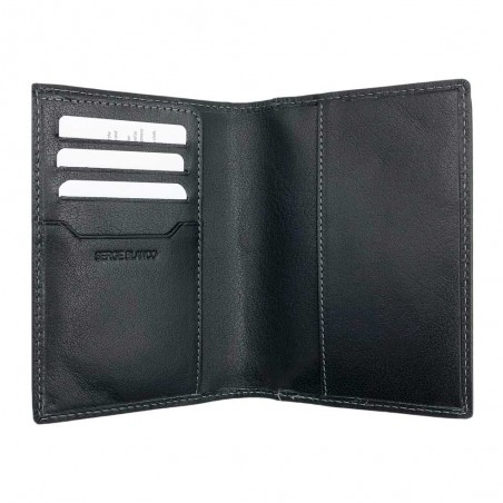 Serge Blanco | Etui passeport en cuir homme "Marfa" noir | Protection pour passeport et porte-cartes