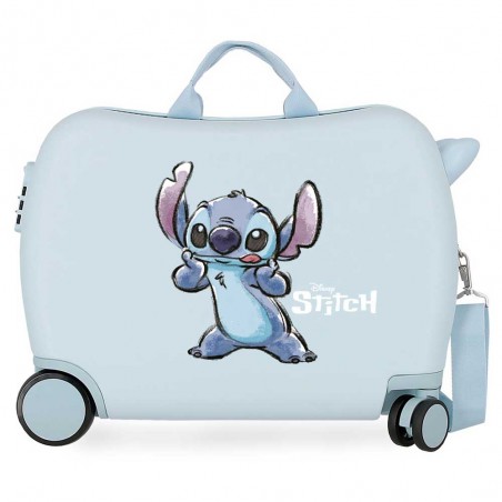 Disney | Valise trotteur Stitch "Make a face" ciel | Bagage enfant à chevaucher