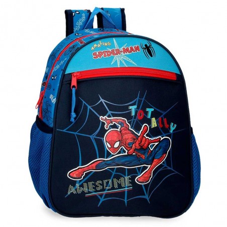 Marvel | Sac à dos maternelle Spiderman "Totally awesome" | Sac garçon scolaire loisirs dessin animé pas cher