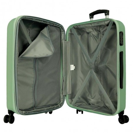 Roll Road | Valise extensible 68cm "New Camboya" vert | Bagage taille moyenne coque rigide pas cher