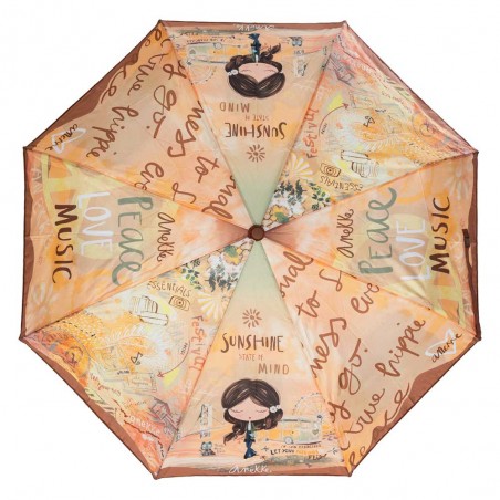 Anekke | Parapluie pliant automatique "Peace & Love" | Parapluie de poche design original pas cher