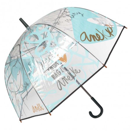 Anekke | Parapluie long vinyle "Passion" | Parapluie cloche transparent femme pas cher