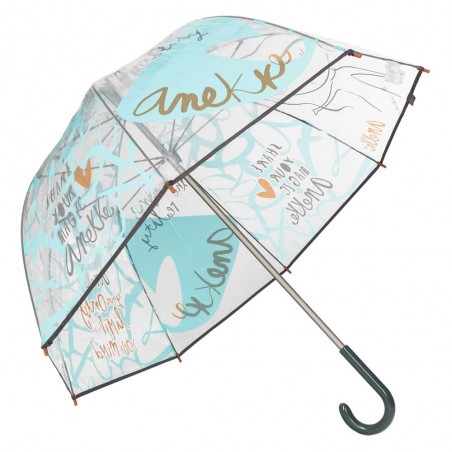 Anekke | Parapluie long vinyle "Passion" | Parapluie cloche transparent femme pas cher