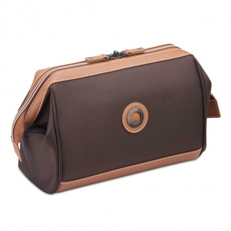 DELSEY | Trousse de toilette Chatelet Air 2.0 marron | Trousse beauté femme large ouverture sac médecin haute qualité luxe