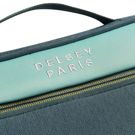 DELSEY Paris | Trousse de toilette "Brochant 3" vert | Grande trousse de toilette mixte avec crochet et poche étanche