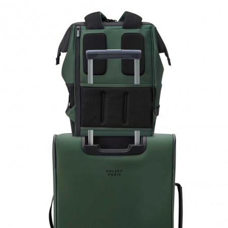 DELSEY Paris | Sac à dos 14 pouces "Turenne" vert army | Sac ordinateur imperméable design urbain haute qualité