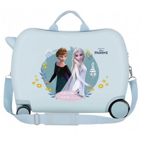 DISNEY | Valise trotteur La Reine des Neiges "Follow your dreams" ciel | Bagage enfant ludique à chevaucher