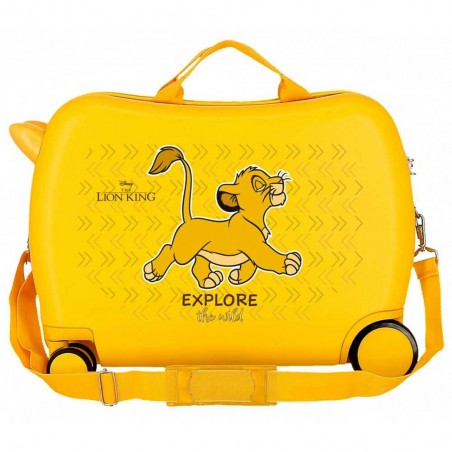 DISNEY | Valise trotteur Le Roi Lion "Explore the wild" jaune | Bagage enfant à chevaucher ludique