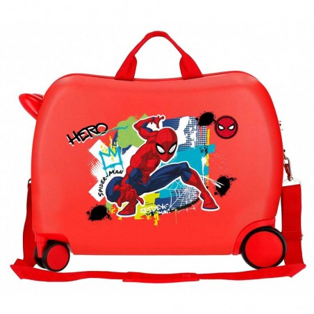 MARVEL | Valise trotteur Spiderman "Urban" rouge | Bagage enfant ludique à chevaucher super-héros