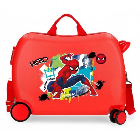 MARVEL | Valise trotteur Spiderman "Urban" rouge | Bagage enfant ludique à chevaucher super-héros