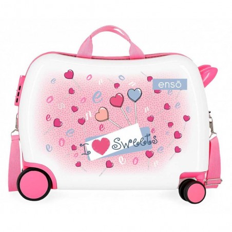 ENSO | Valise trotteur enfant "Fantasy" | Bagage fille ludique à chevaucher décor girly pas cher