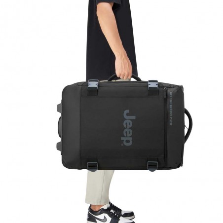 JEEP | Sac de voyage trolley S JS007C bruine grise | Valise cabine style baroudeur