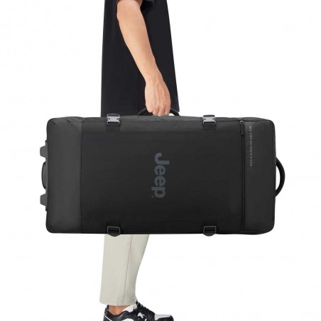 JEEP | Sac de voyage trolley L JS007C noir | Valise à roulettes style baroudeur grande taille soute