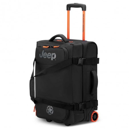 JEEP | Sac de voyage trolley S JS005A noir | Valise cabine souple homme style baroudeur