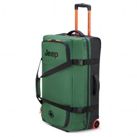 JEEP | Sac de voyage trolley L JS005A vert orme | Valise soute 73cm souple homme style baroudeur