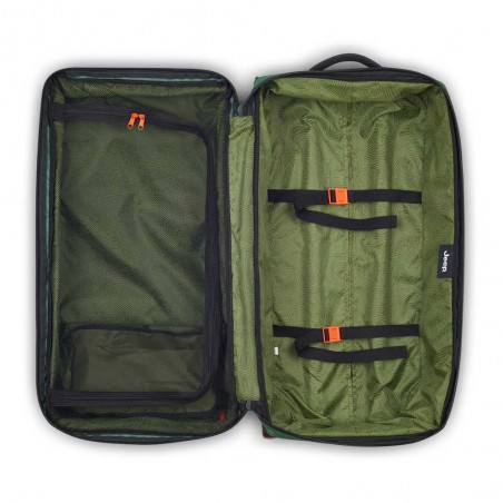 JEEP | Sac de voyage trolley L JS005A vert orme | Valise soute 73cm souple homme style baroudeur