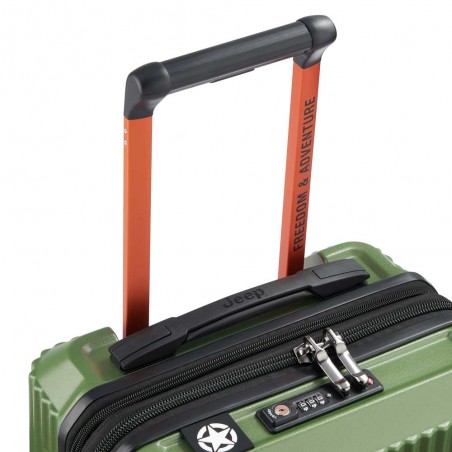 JEEP | Valise cabine S extensible JH001A vert | Bagage petite taille style baroudeur robuste homme original