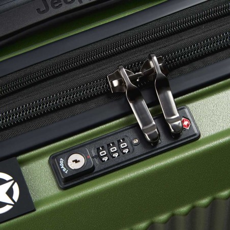 JEEP | Valise cabine S extensible JH001A vert | Bagage petite taille style baroudeur robuste homme original