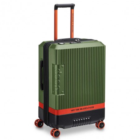 JEEP | Valise soute M extensible JH001A vert | Bagage 4 roues taille moyenne style baroudeur robuste