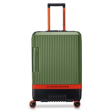 JEEP | Valise soute M extensible JH001A vert | Bagage 4 roues taille moyenne style baroudeur robuste