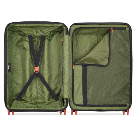 JEEP | Valise soute M extensible JH001A vert | Bagage 4 roues taille moyenne style baroudeur robuste