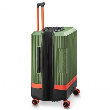 JEEP | Valise soute M extensible JH001A vert | Bagage 4 roues taille moyenne style baroudeur robuste