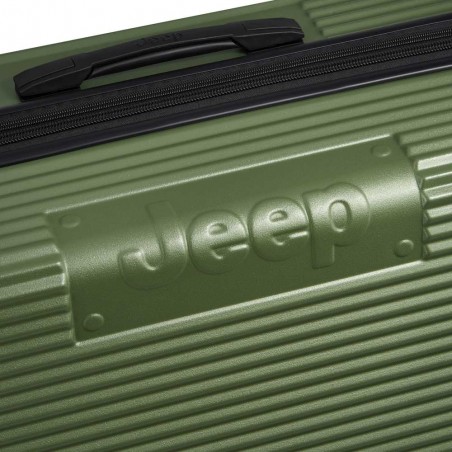 JEEP | Valise soute M extensible JH001A vert | Bagage 4 roues taille moyenne style baroudeur robuste