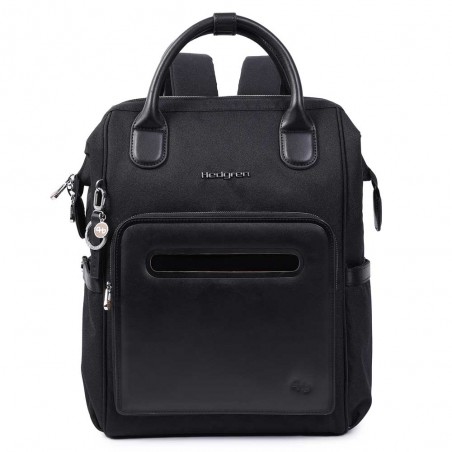 HEDGREN | Sac à dos femme "Moka" M 14" noir | Sac femme poche ordinateur haute qualité