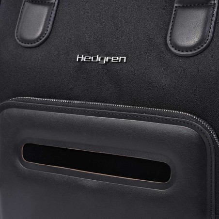 HEDGREN | Sac à dos femme "Moka" M 14" noir | Sac femme poche ordinateur haute qualité