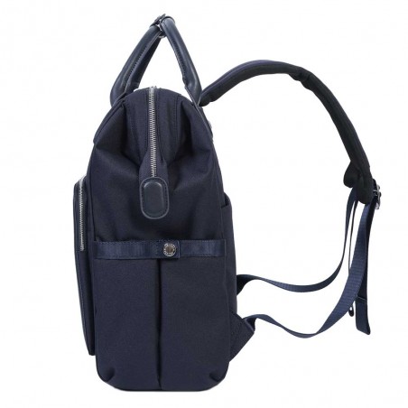 HEDGREN | Sac à dos femme "Moka" M 14" peacoat blue | Sac femme poche ordinateur bleu marine haute qualité