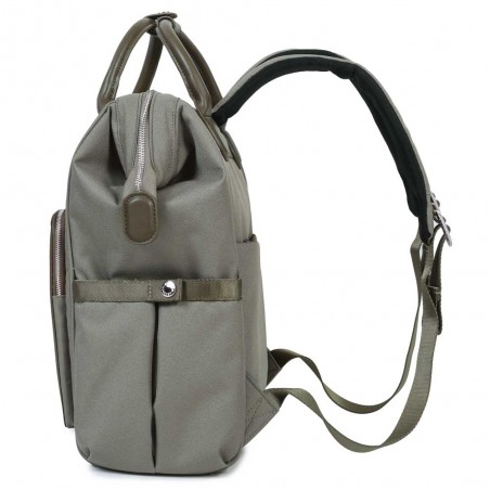 HEDGREN | Sac à dos femme "Moka" M 14" vintage taupe | Sac femme poche ordinateur haute qualité