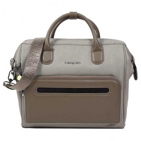 HEDGREN | Porte-documents PC femme "Galao" vintage taupe | Sacoche ordinateur élégante