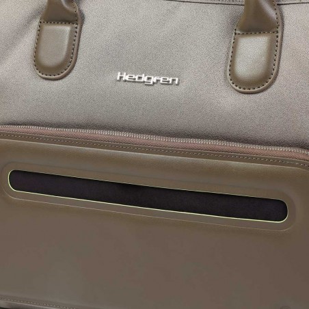 HEDGREN | Porte-documents PC femme "Galao" vintage taupe | Sacoche ordinateur élégante