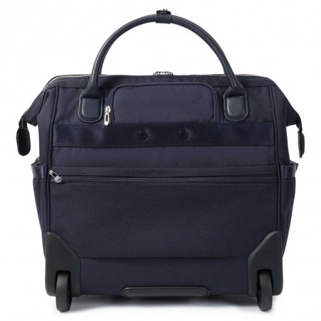 HEDGREN | Sacoche trolley PC femme "Venti" peacoat blue | Pilot case à roulettes élégant professionnel