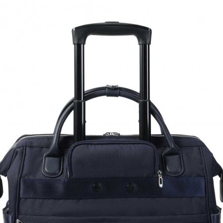 HEDGREN | Sacoche trolley PC femme "Venti" peacoat blue | Pilot case à roulettes élégant professionnel