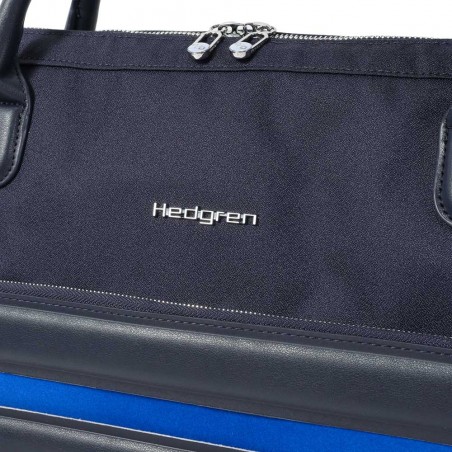 HEDGREN | Sacoche trolley PC femme "Venti" peacoat blue | Pilot case à roulettes élégant professionnel