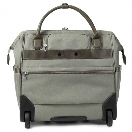 HEDGREN | Sacoche trolley PC femme "Venti" vintage taupe | Pilot case à roulettes élégant professionnel