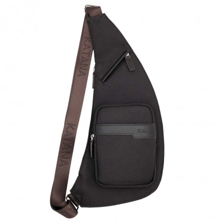 Katana | Sac holster homme "Ned" marron chocolat | Sacoche crossbody nylon et cuir pas cher