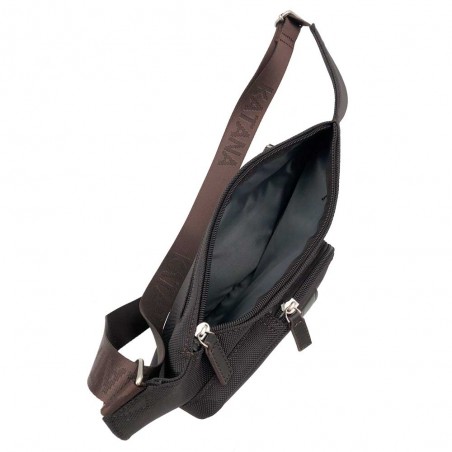 Katana | Sac holster homme "Ned" marron chocolat | Sacoche crossbody nylon et cuir pas cher