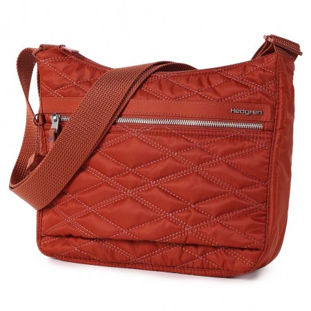 HEDGREN | Sac bandoulière "Harper's" S new quilt brandy brown | Sac femme porté croisé ultra léger design épuré pas cher