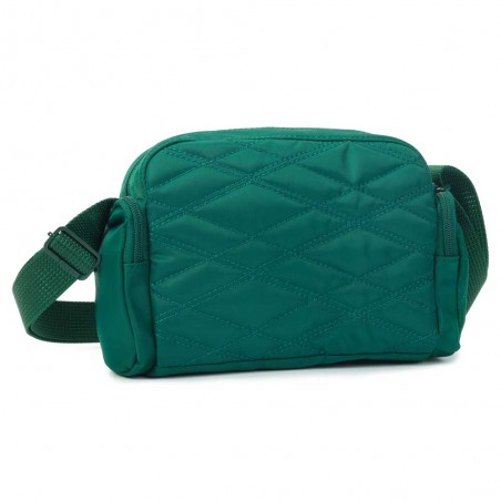 HEDGREN | Sac bandoulière "Emily" vert effet matelassé | Sac femme porté croisé léger avec poches design épuré haute qualité